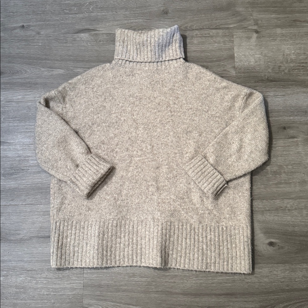 Zara Oversized Turtleneck Sweater — Oatmeal